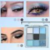 9-Farben-Lidschattenpalette, Schimmernder & Matter Meeresfarb-Lidschatten-Set, Hochpigmentiertes Irisierendes Augen-Make-up für Party & Tägliche Looks