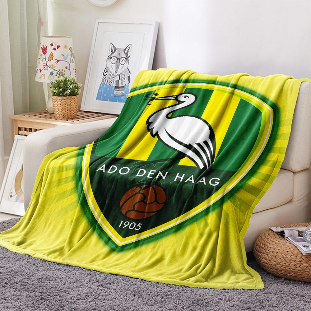 ADO Den Haag Flannel Blanket, High Quality Comfortable for All Seasons, Home Decor, Warmth and Comfort