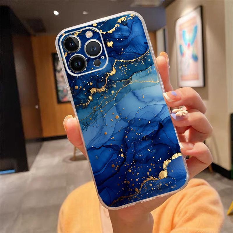 Phone Case Carcasa Funda For iPhone 16 15 13 14 11 12 Pro Max 16 14 12 13 Pro 15 Plus 16E Marble Case