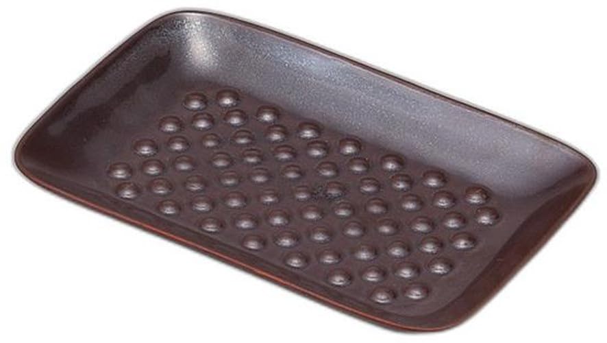 

Iron sand embossed rectangular plate x x Pottery reinforced Setomonohonpo [17 10.8 2.5cm] plate, porcelain,