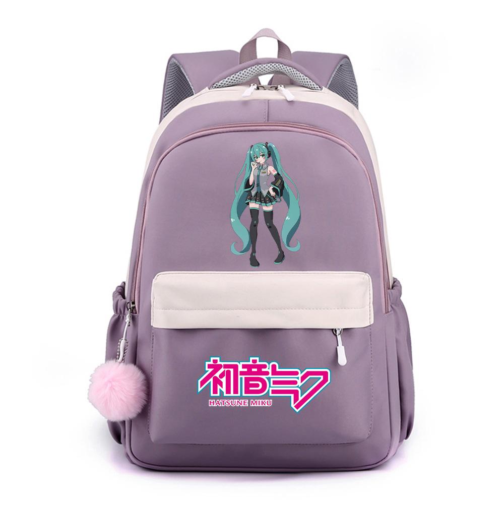 Anime Cartoon Hatsune Miku Printed Large Capacity Waterproof Backpack for Teenger Student Girl Boy Schoolbag Bookbag Kid Gift Travel Bag