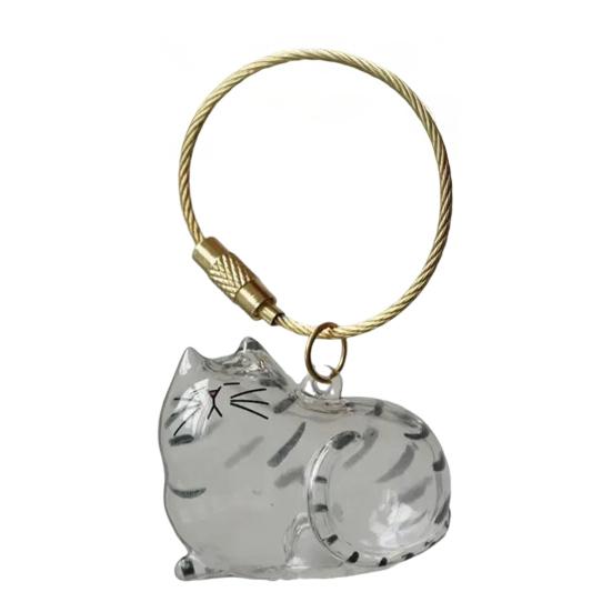 Cat Hair Storage Bottle Transparent Pet Fur Keepsake Keychain for Collecting Cats Dogs Hair Pet Memorial Gift