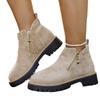Round Head Side Zipper Martin Boots Short Boots Thick Heel New Autumn and Winter Large Size Women's Short Boots Women