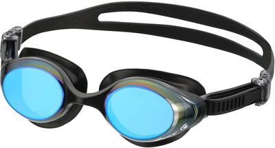 View Swimming Made In with a Natural Fit and 3D Face with and Mirror V830YSAM BKBL Women's Goggles, Japan, Pads, Anti-Fog Rub-On Mirror, Type,
