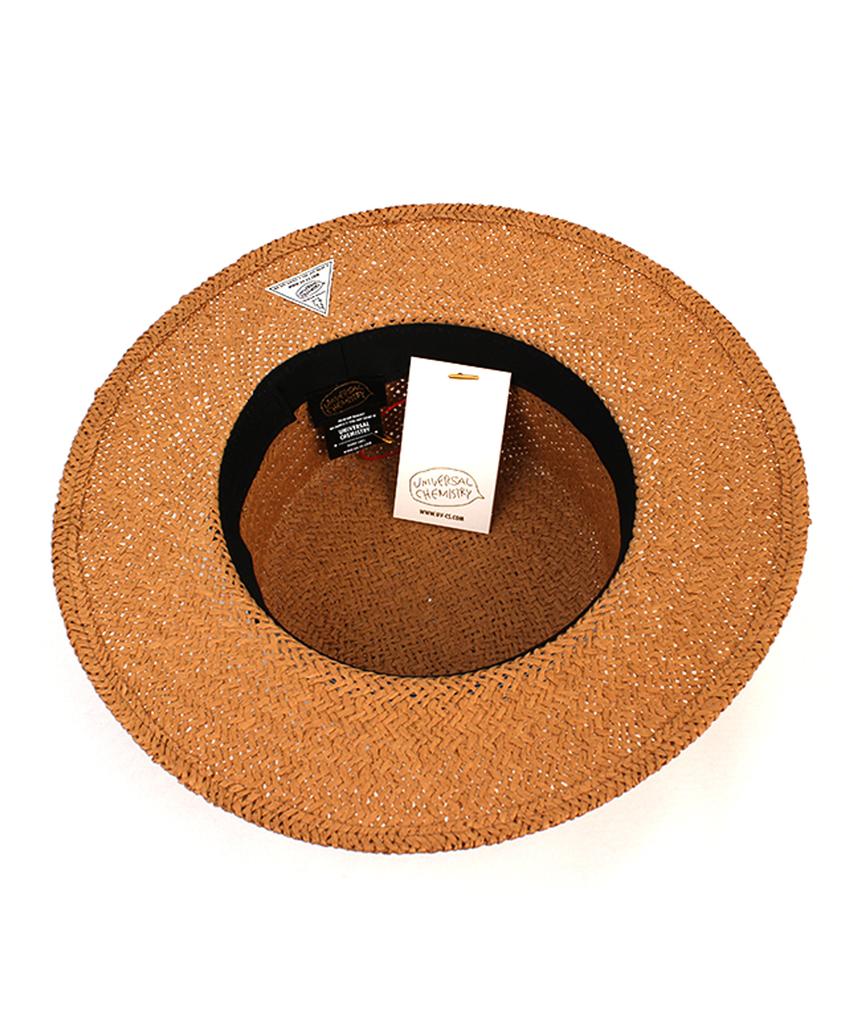 Stripe Line Brown Panama Hat