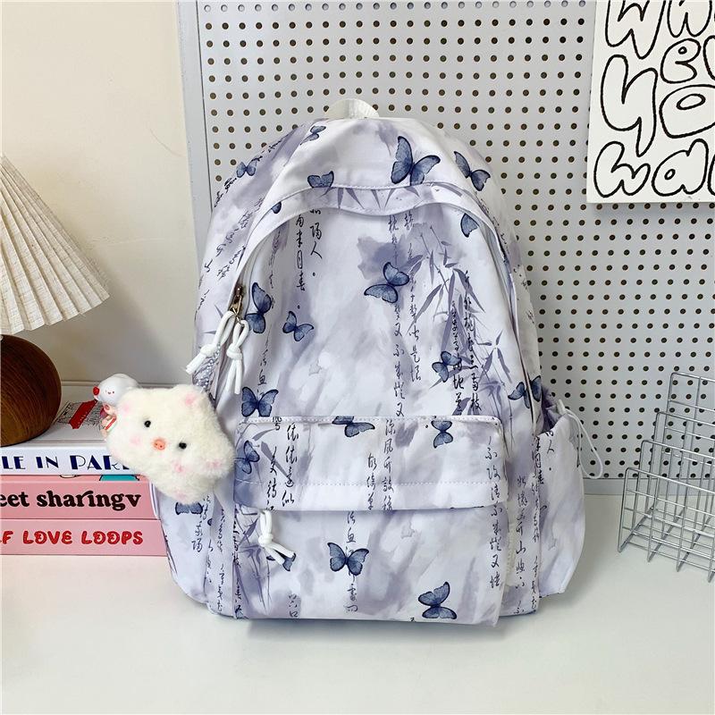 Butterfly Printed Backpack for Women, New Travel Backpack for Middle and High School Students, Schoolbag for Women
