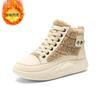 velvet high-top little white shoes for women's 2025 winter new student ins Korean version of warm casual height-increasing cotton shoes Q251