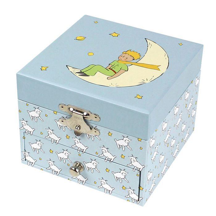 Coffret à bijoux musical - Le petit Prince - Phosphorescent - Sans pile - Bois
