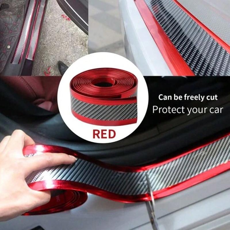Naklejka Antyrysująca na Próg Samochodu i Naklejka Antykolizyjna na Zderzak Samochodu ze Wzorem Włókna Węglowego 5*100cm/1 Rolka