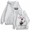 Bruno Mars The Romantic Tour Print Zipper Hoodie Man Woman Fashion Sweatshirts Zip Up Jacket Coats