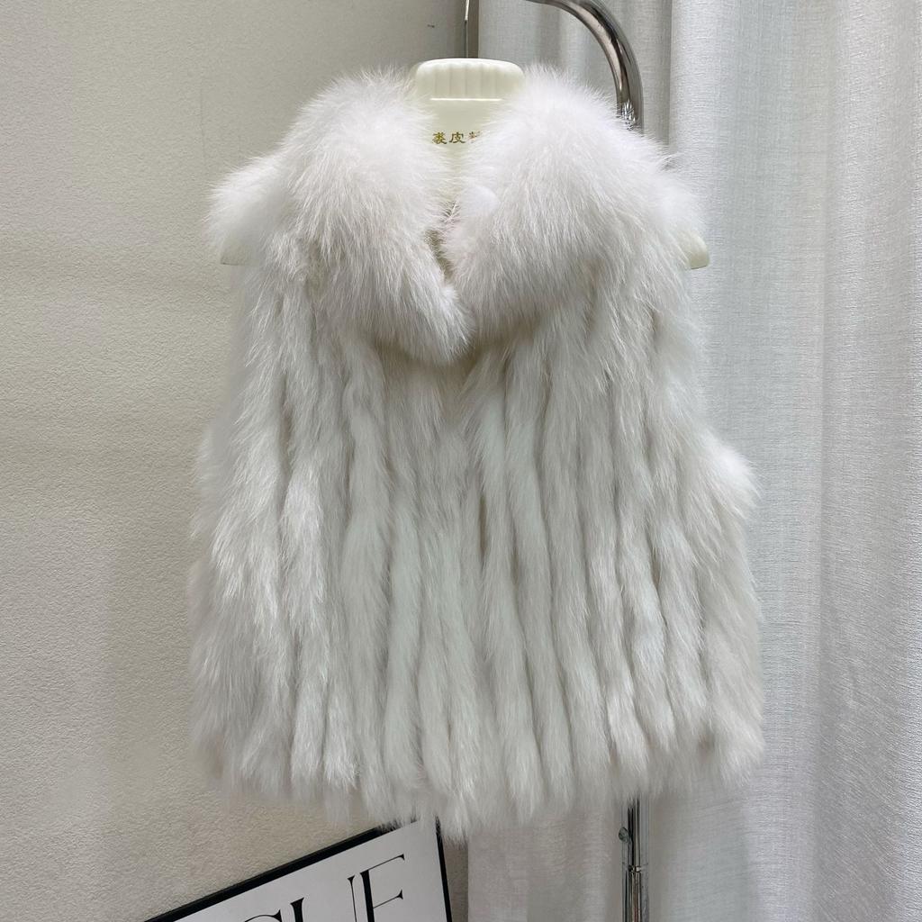 Fox hair, car strips, vest, fur jacket, women's autumn and winter new vest, warm, young and thin