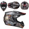 Full Face Off-Road Motorcycle Helmet Dirt Bike ATV Mountain Biking Use ABS Safety Gear With Visor Gloves Mask
