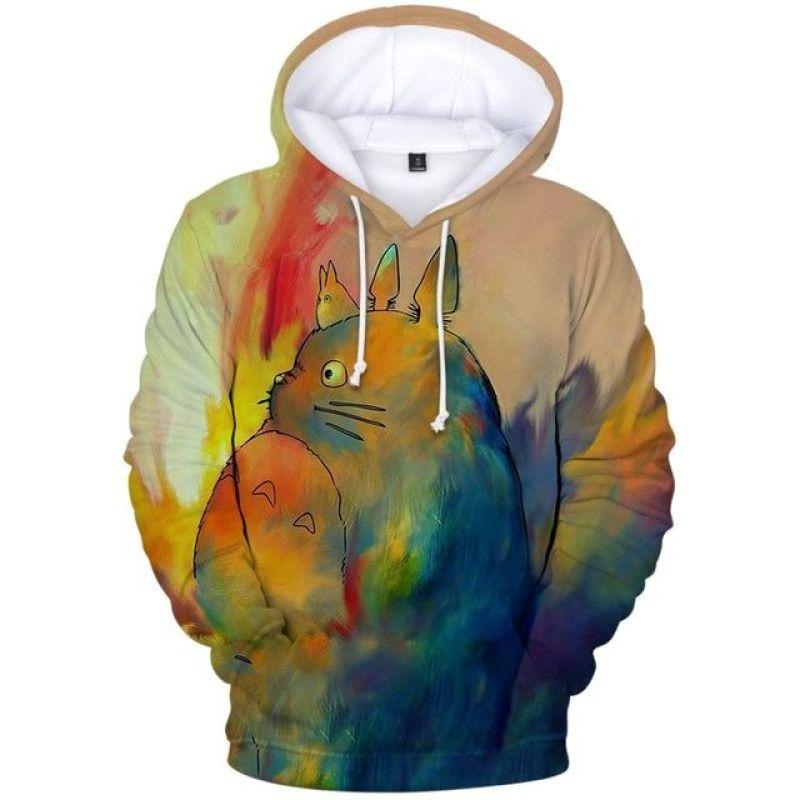 Hot Hoodies Sales Fashion Mens 3d Anime Totoro Printing Pullover Autumn Leisure Men Trendy Streetwear High Quality Sweatshirts