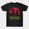 Men Black Print T-shirt Adventures Of Steve And Dustin No-Cut Transfer Paper Print Cotton Tshirt