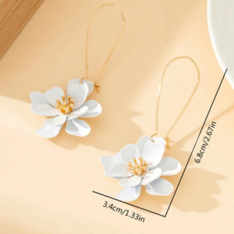 South Korea Ins Fashion Sweet Temperament Flowers Drop Earrings Ladies Personalized Creative Wedding Accessories Gift