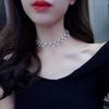 2024 New Arrivals Hot Fashion Black Crystal Necklace Kolye Collier Simple Cross Strand Beaded Chokers Necklaces Women Jewelry