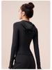 Herbst/Winter Hohelastische Slim-Fit Kapuzen-Yoga-Jacke für Damen