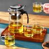 5-częściowy szklany zestaw do herbaty, przezroczysty czajnik z wysokiego szkła borokrzemowego z filtrem, wyposażony w 4 małe filiżanki, odpowiedni do domu i tr