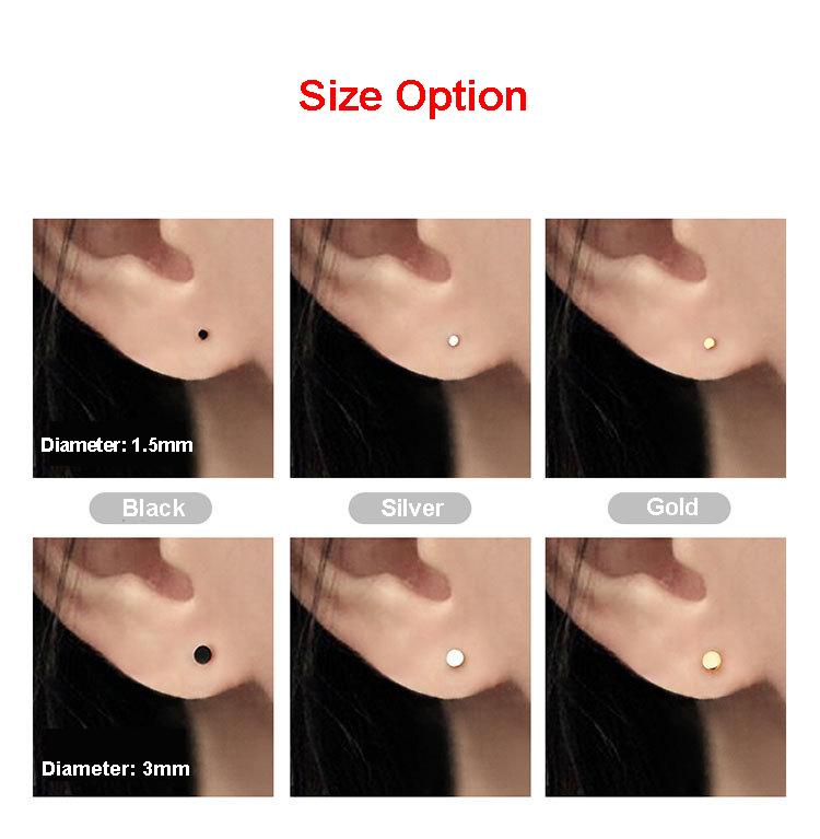 Malutkie Kolczyki Studs, Delikatne Mini 1,5 mm 3 mm Srebro Próby 925, Złote Lub Czarne Sztyfty, Najmniejszy Sztyft - Kolczyki Studs Ghost do Układania