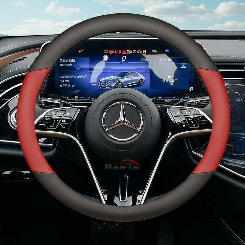 Skórzana Pokrowiec na Kierownicę Samochodową do Mercedes Benz C220 GLC W447 W124 W203 W204 W205 W218 W245 W166 W212 W210 W221 Akcesoria mo00