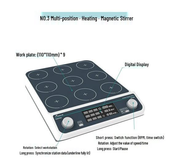 Digital Magnetic Stirrer with Temperature Control and Heating Platform