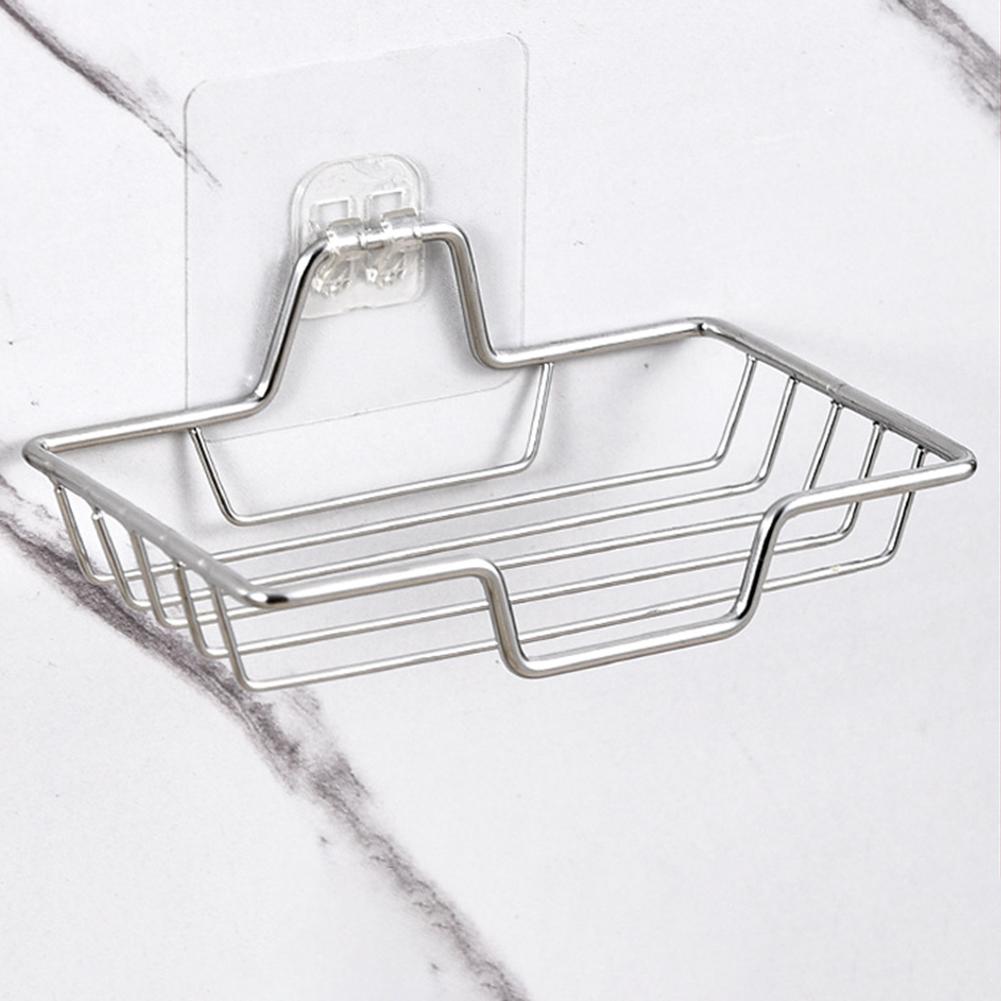 Soap Holder Wall-Mounted Stainless Steel Soap Dish Bathroom Toilet Organized  Storage Rack Draining Soap Dish Household Supplies