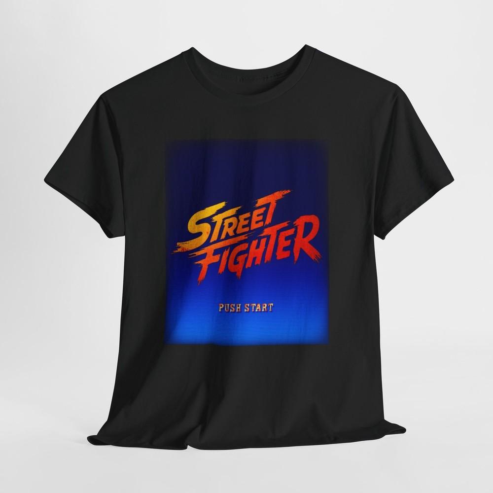Street Fighter Unisex Heavy Cotton Tee | Gaming Apparel, Retro Press Start Tee