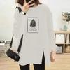 Autumn Winter Slit Design Loose Long-sleeved T-shirt Warm Versatile Bottoming Shirt Top for Women