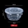 OLOEY Disposable Large Round Plastic Bowls with Lids - 50 Sets