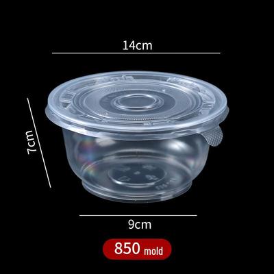 OLOEY Disposable Large Round Plastic Bowls with Lids - 50 Sets