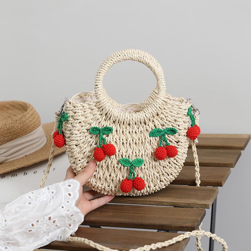 Bohemian Style Straw Handbag High Quality Multi Functional Shopping Bag Suitable For Travel and Vacation KTB