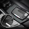 Auto in fibra di carbonio controllo centrale posacenere portasigarette adesivi copertura interni per BMW F10 F18 serie 5 2011-2017