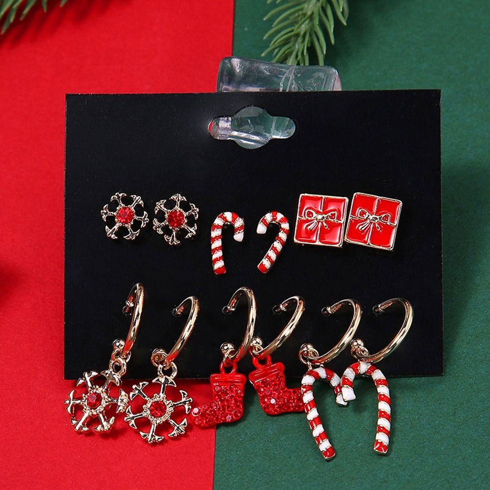 Snowman Female Bell Fashion Jewelry Christmas Earring Set Dangle Earrings Stud Earrings for Women