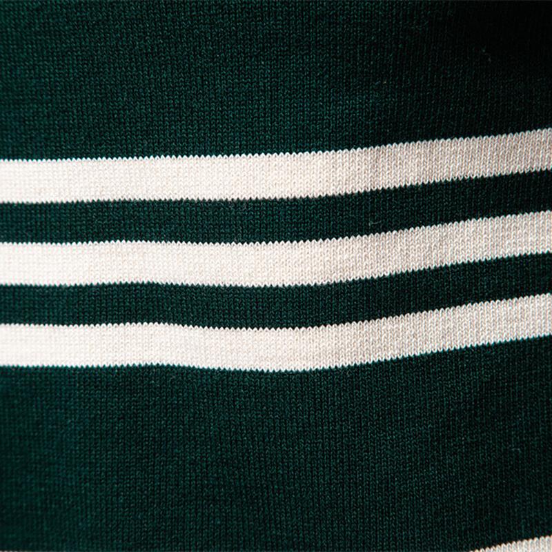 Polo Ralph Lauren 2025 Autumn/Winter Embroidery New Large Collar Men's Striped Sweater Polo Collar Knitted Sweater Men