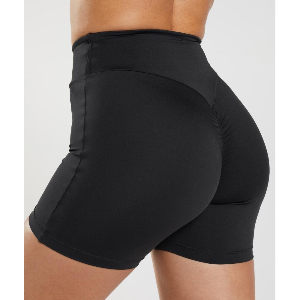 Gymshark Power Tight Šortky Černé B4a6u Bb2j