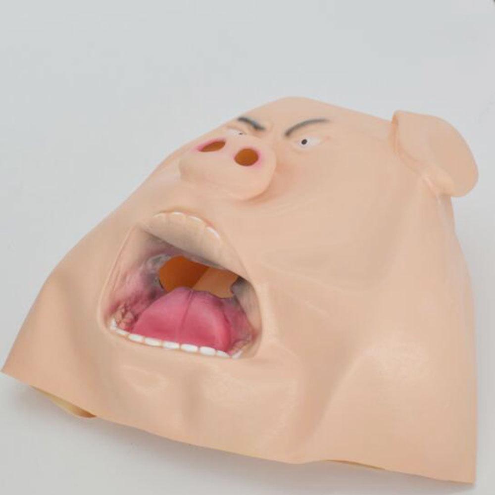 Cartoon Animal Latex Angry Pig Mask For Cosplay And Costume Parties