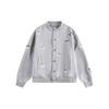 Korean Style Unisex Oversized Embroidered Dog Sweatshirt Casual Zip-Up Cardigan Teens Adults