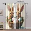 Party Window Curtains Easter Bunny Basket Fabric Without Electricity Festive Holiday Perfect Indoor Curtain Polyester Machine Washable