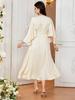 Elegant Flare Sleeve Round Neck Maternity Dress