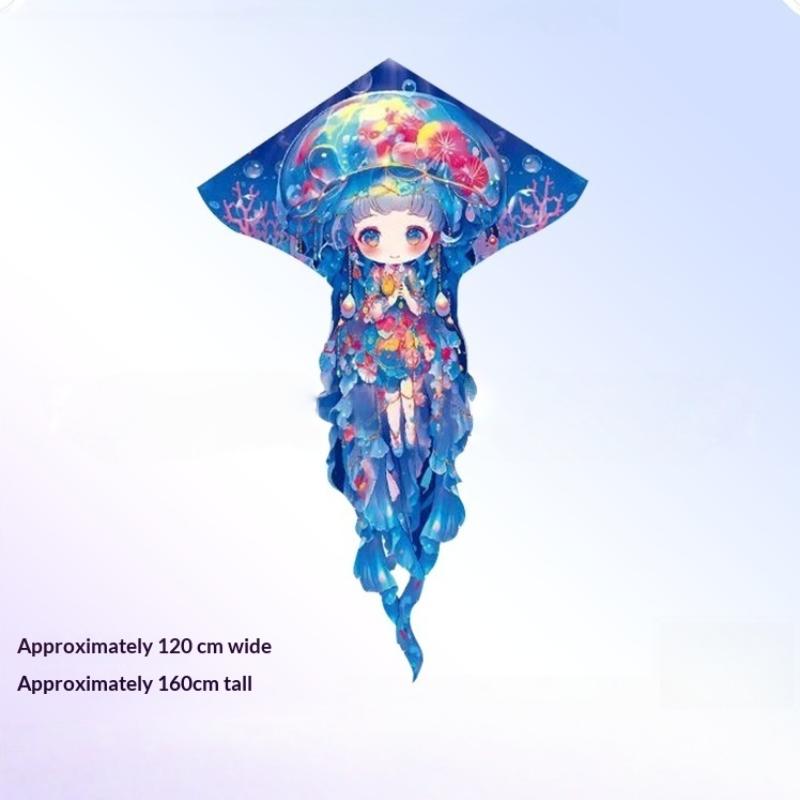 1 Set Colorful Kites Children'S Toys Professional Flying Fluorescent Jellyfish Kites For Adults Outdoor Games