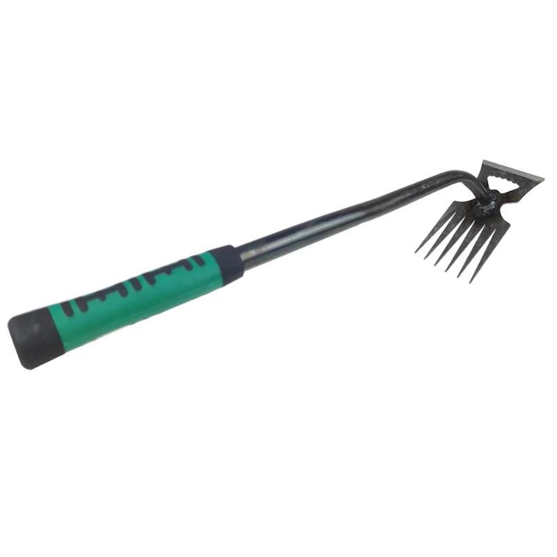 2 In 1 Garden Rake Manual Weed Grass Rooting Tool Puller Shovel 5/6/11 Tooth Weeding Removal Hand Gardening Loose Soil Tool