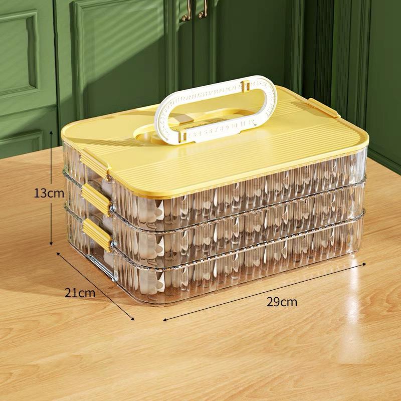 Dumplings Storage Box 3/4 Layer Fridge Food Grade Flash freezing Wonton Keep fresh Seal Leak Proof Deli Meat Date Recording