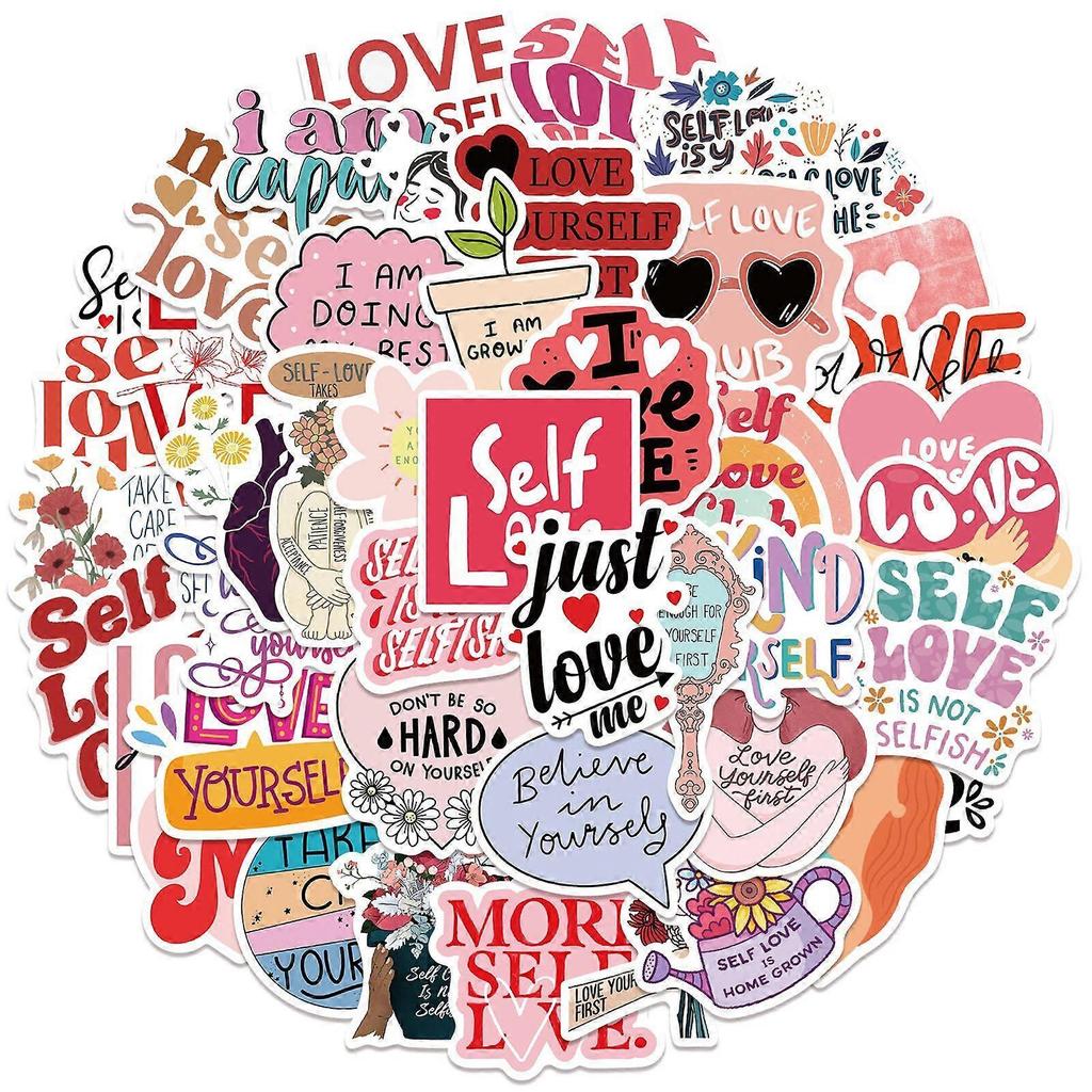 50 Pack Funny Vinyl Stickers, Personal Care Self Love Graffiti St