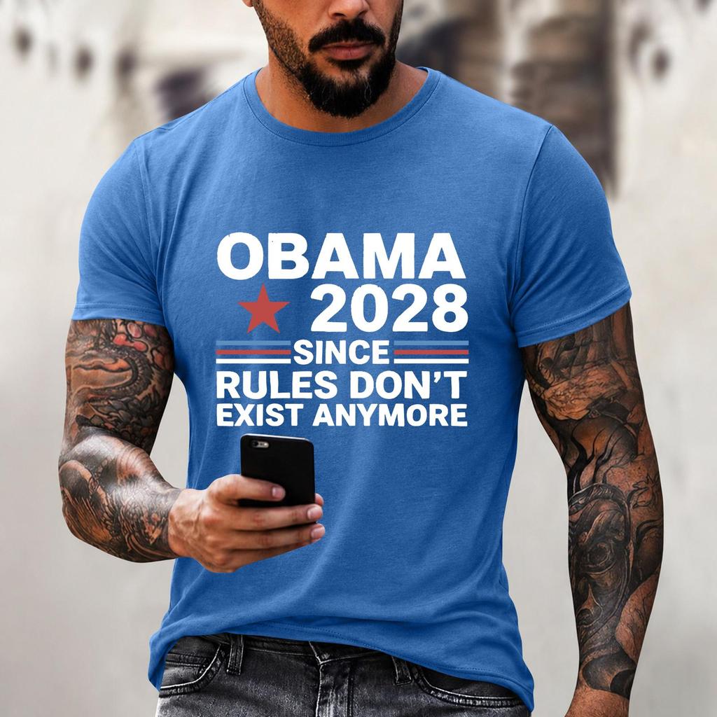 Men's Funny Letter Print Casual Loose Fit Graphic Tee Shirt for Everyday Wear
