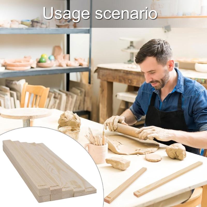 10/20 Pcs Pottery Teaching Rolling Mud Stick Guide 5/10 Size Rolling Pin Guides Sticks Set Clay Depth Guide Pottery Tool
