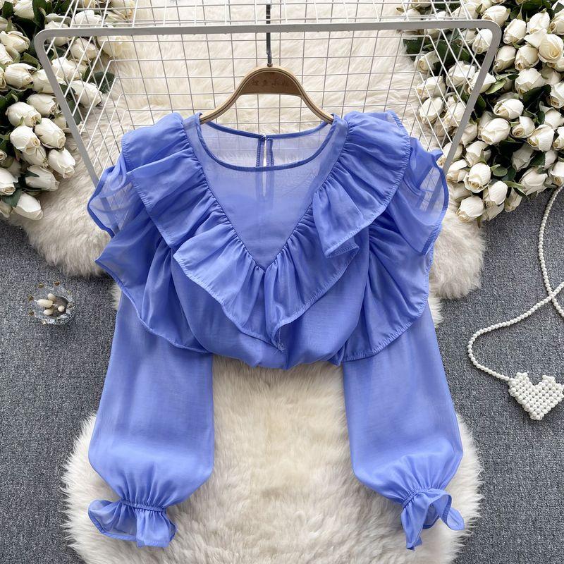 

Омолаживающий Сладкий Лотос Лист Слим Универсальный Пуловер Топ Blue All yards