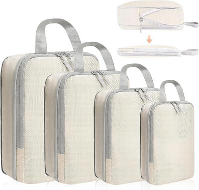 4 Set Expandable Compression Packing Cubes for Suitcase, Space-Saving Luggage Organizer Bags Set, Lightweight Travel Essentials