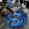 Dolphins Round Area Rug,Carpet Rug for Living Room Bedroom Sofa Playroom Decor,Non-slip Floor Mat