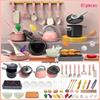 Large Pink Simulation Kitchen Playset for Kids: Includes Pressure Cooker, Induction Cooker, and Rice Cooker for Boys and Girls.