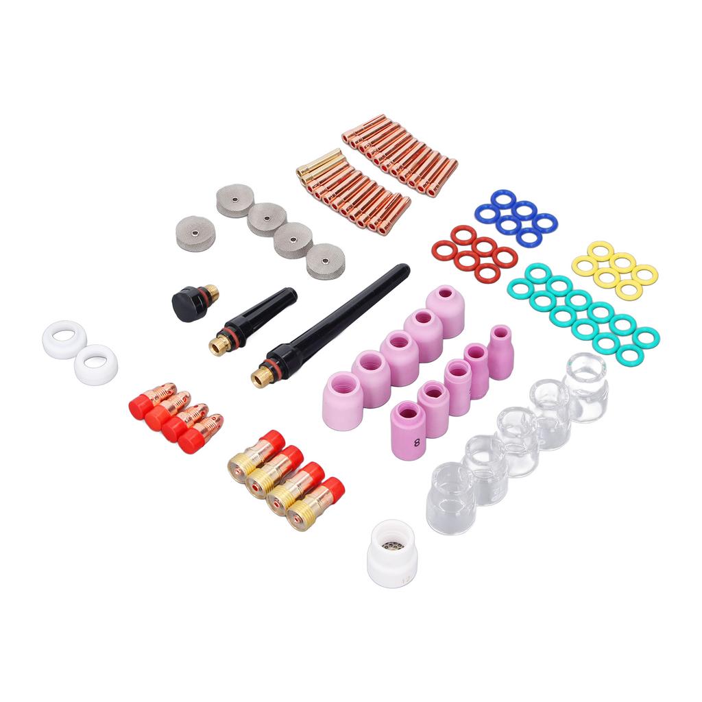87Pcs Plasma Cutter Consumables Copper Ceramic Plasma Cutting Nozzles Gas Lens Glass Cup Kits for
